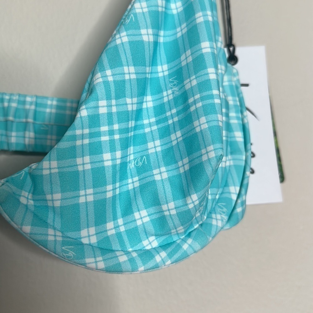 VDM The Label Heidi check light blue underwire bikini top NWT - Picture 4 of 6